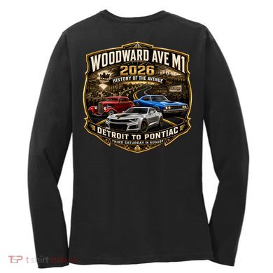 Woodward 2026 History Of The Avenue Front & Back Women's Long Sleeve Shirt back