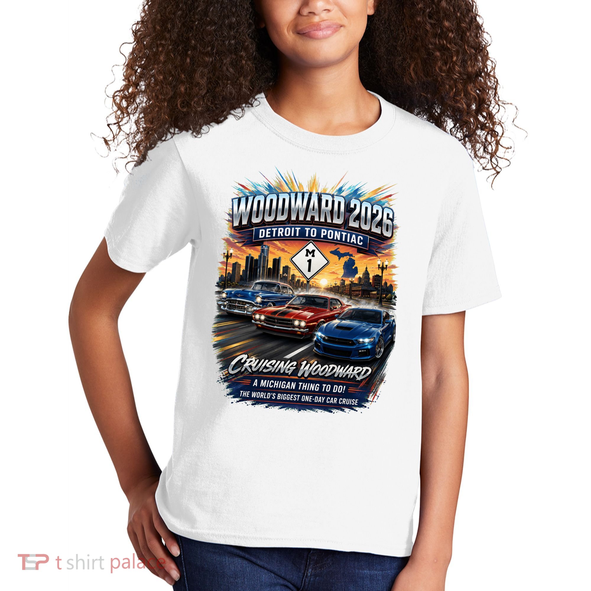 Woodward 2026 The World's Largest Car Cruise M1 Kids T-Shirt