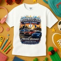 Woodward 2026 The World's Largest Car Cruise M1 Kids T-Shirt thumb 3
