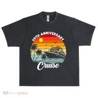 Wedding 49th Anniversary Cruise Trip Husband Wife Couple Urban Oversized Heavyweight T-Shirt thumb 0