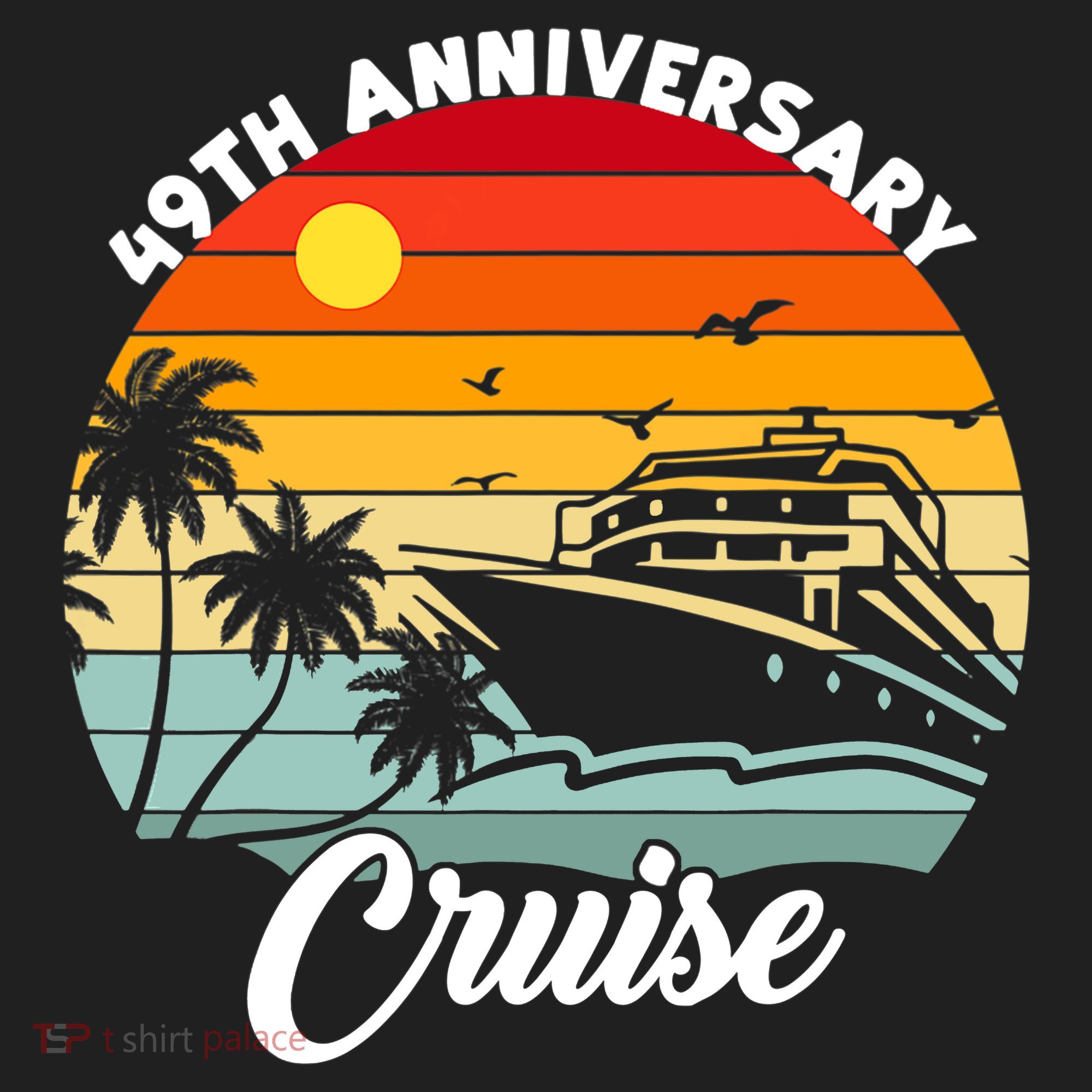 Wedding 49th Anniversary Cruise Trip Husband Wife Couple Urban Oversized Heavyweight T-Shirt