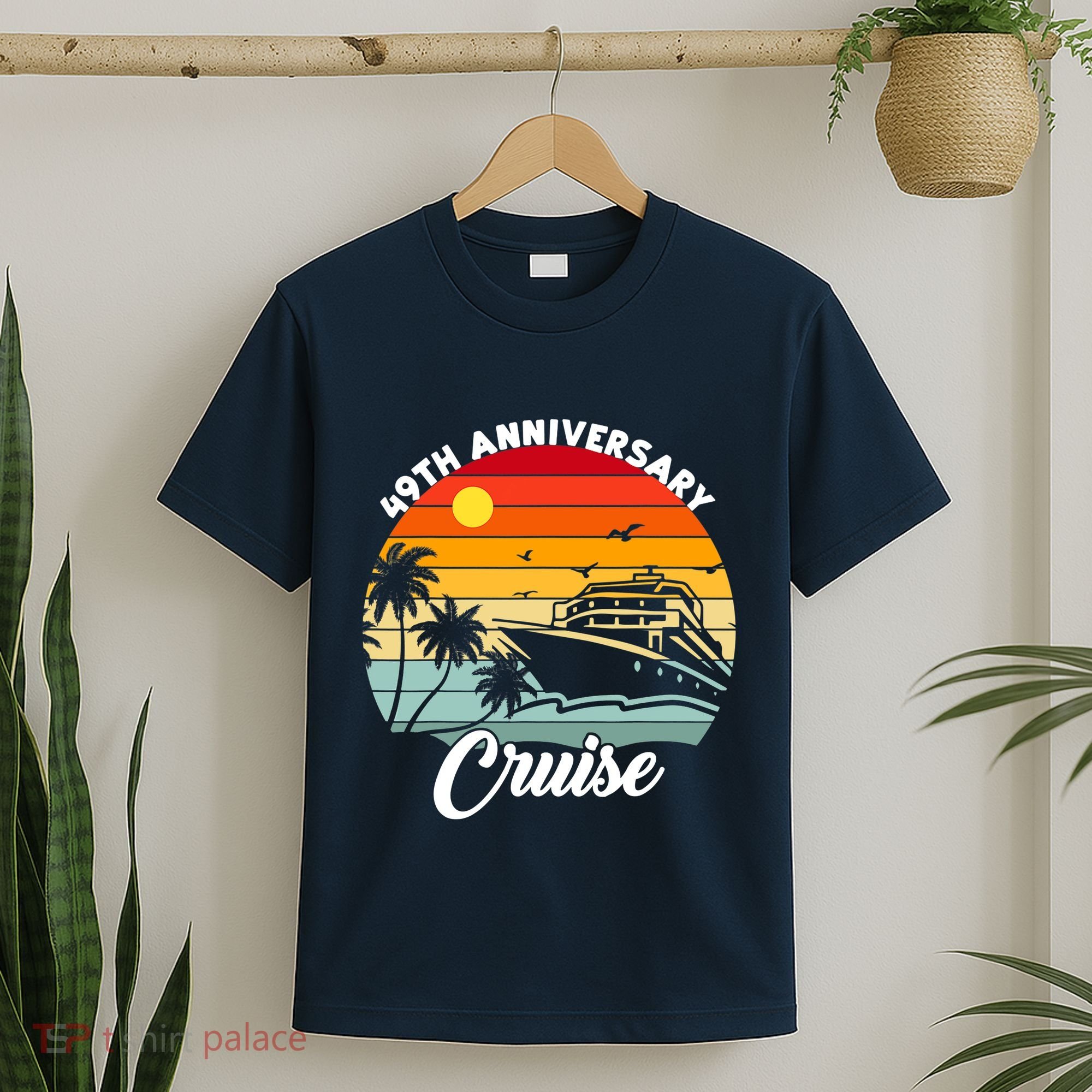 Wedding 49th Anniversary Cruise Trip Husband Wife Couple T-Shirt