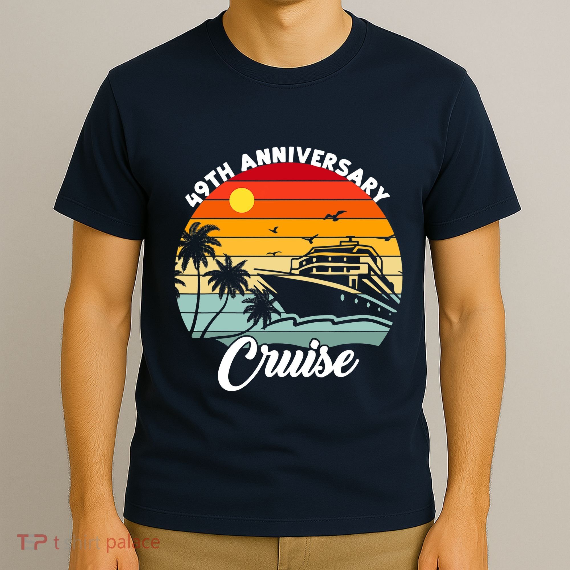 Wedding 49th Anniversary Cruise Trip Husband Wife Couple T-Shirt
