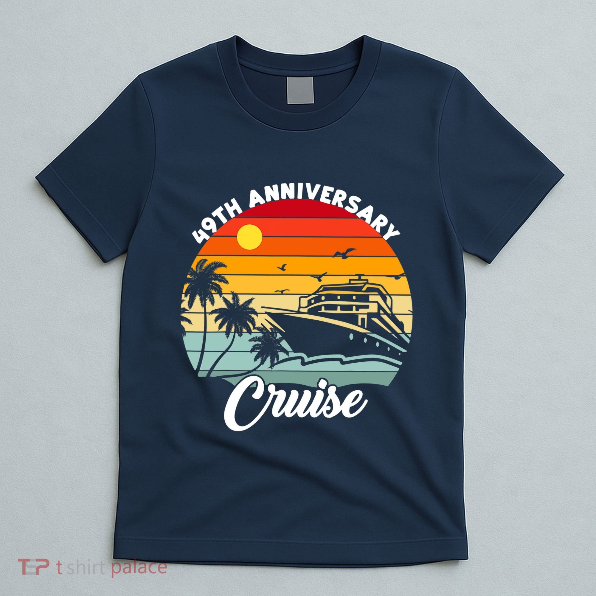 Wedding 49th Anniversary Cruise Trip Husband Wife Couple T-Shirt