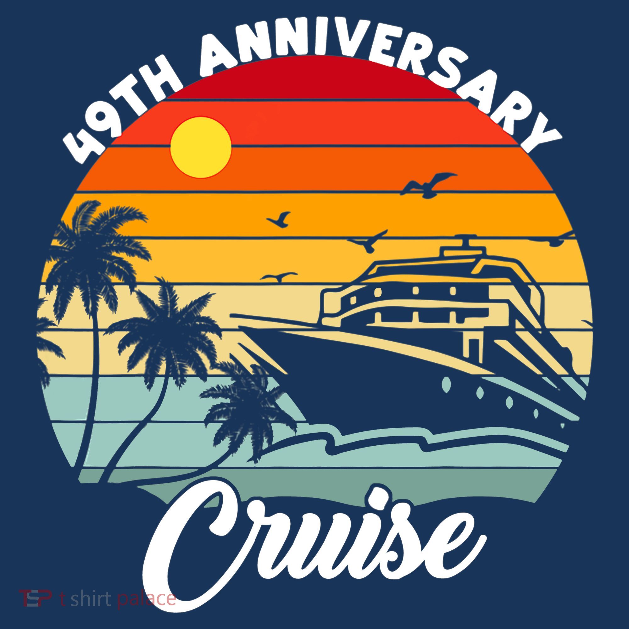 Wedding 49th Anniversary Cruise Trip Husband Wife Couple Mousepad