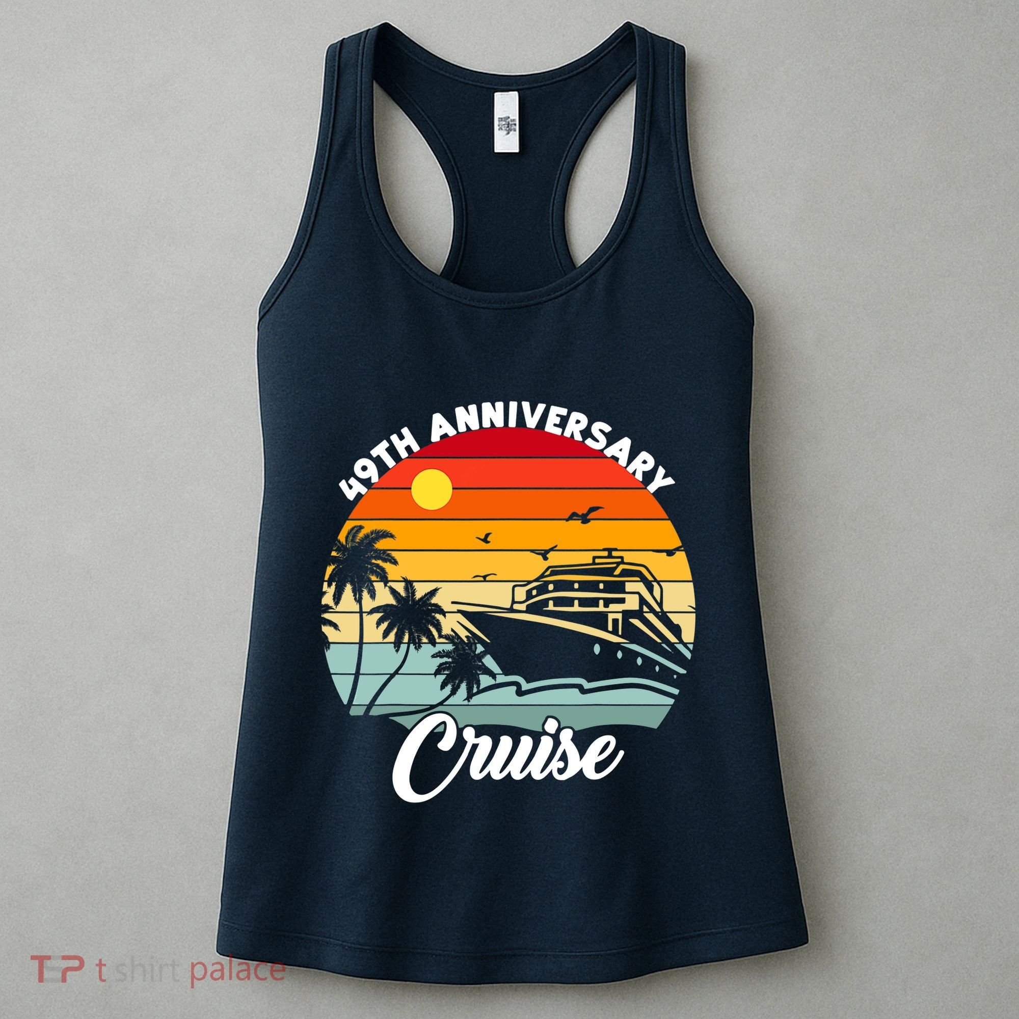 Wedding 49th Anniversary Cruise Trip Husband Wife Couple Women's Tank Top