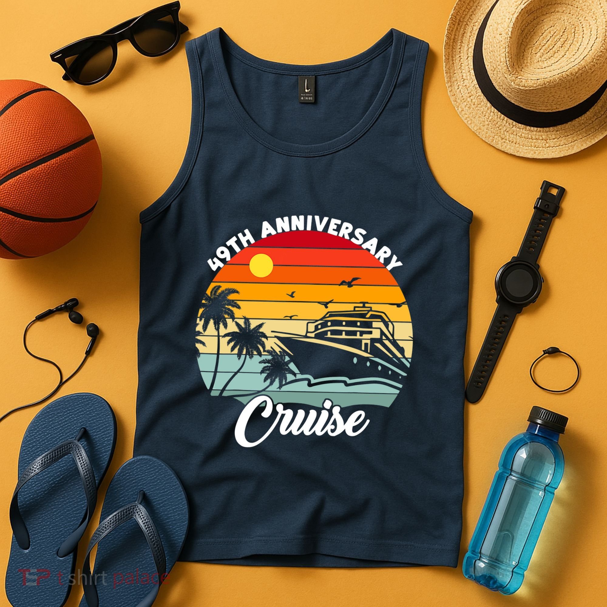 Wedding 49th Anniversary Cruise Trip Husband Wife Couple Tank Top