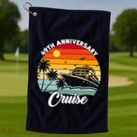Wedding 49th Anniversary Cruise Trip Husband Wife Couple Golf Towel thumb 1