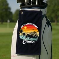 Wedding 49th Anniversary Cruise Trip Husband Wife Couple Golf Towel thumb 2