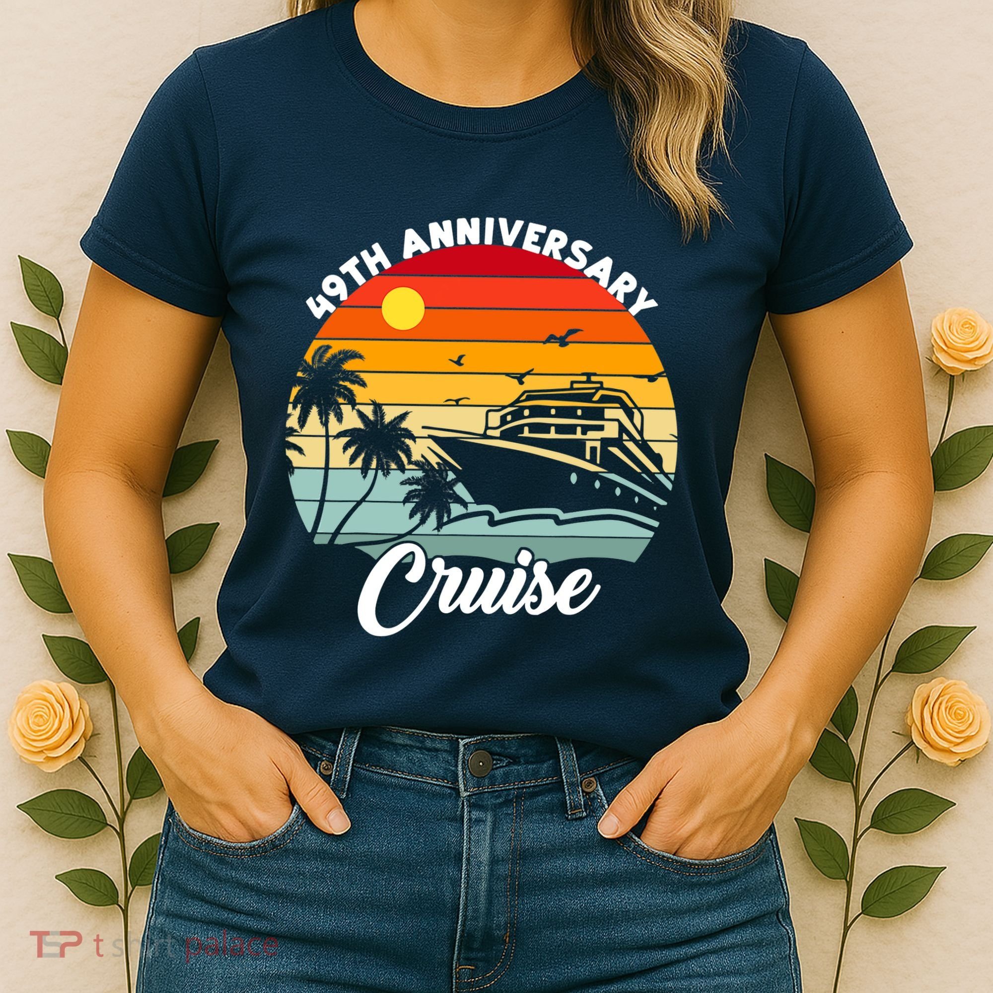 Wedding 49th Anniversary Cruise Trip Husband Wife Couple Women's T-Shirt