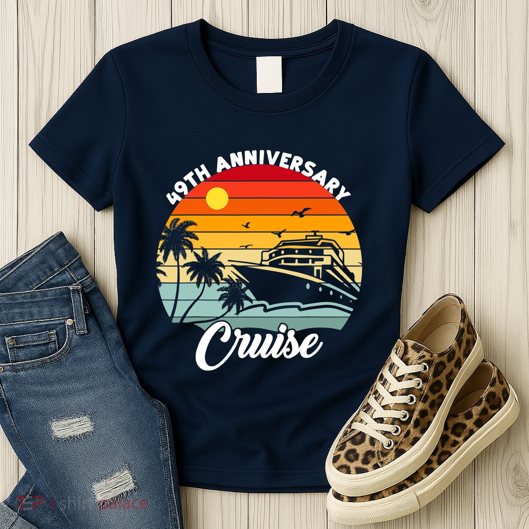 Wedding 49th Anniversary Cruise Trip Husband Wife Couple Women's T-Shirt