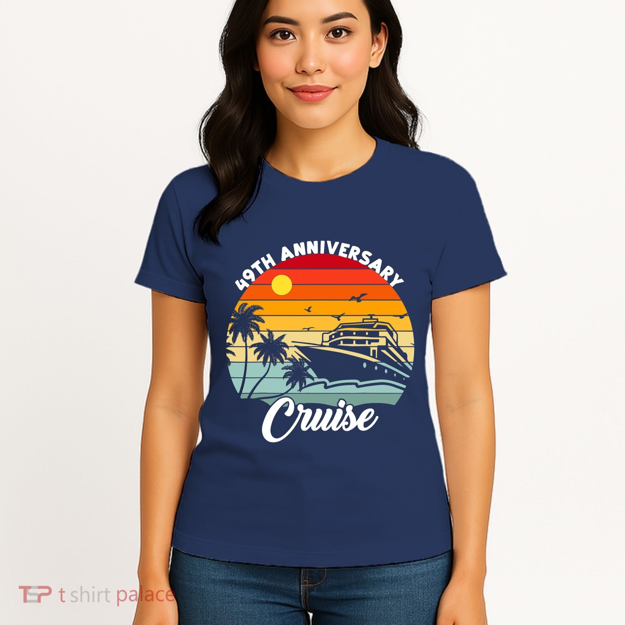 Wedding 49th Anniversary Cruise Trip Husband Wife Couple Women's T-Shirt