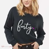 Wom.e.ns 40th Birthday Gift Ideas for Her Wom.e.n  Party Forty Cropped Pullover Crew thumb 2