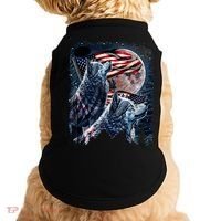 Wolf 4th Of July American Flag Howling Wolves Under Moon Doggie Tank thumb 0