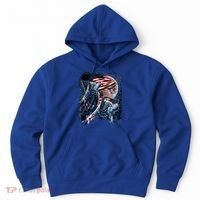 Wolf 4th Of July American Flag Howling Wolves Under Moon Hoodie thumb 0