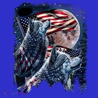 Wolf 4th Of July American Flag Howling Wolves Under Moon Apron thumb 3