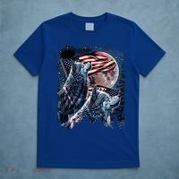 Wolf 4th Of July American Flag Howling Wolves Under Moon T-Shirt thumb 5