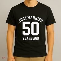 Wedding 50th Anniversary Just Married Football Couple T-Shirt thumb 3