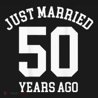 Wedding 50th Anniversary Just Married Football Couple T-Shirt thumb 7