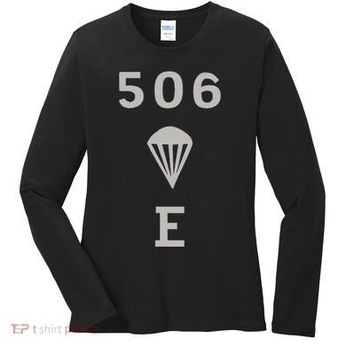 Ww2 506 Pir Easy Company Flag Women's Long Sleeve Shirt