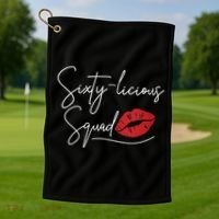 WoM.e.ns 60th Birthday, Sixty-licious Squad V-Neck Golf Towel thumb 1