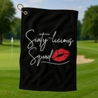 Wo 60th Birthday, Sixty-licious Squad Golf Towel thumb 1