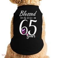 Wo 65th Birthday Tee Gift and Blessed for 65 Years Birthday Doggie Tank thumb 0