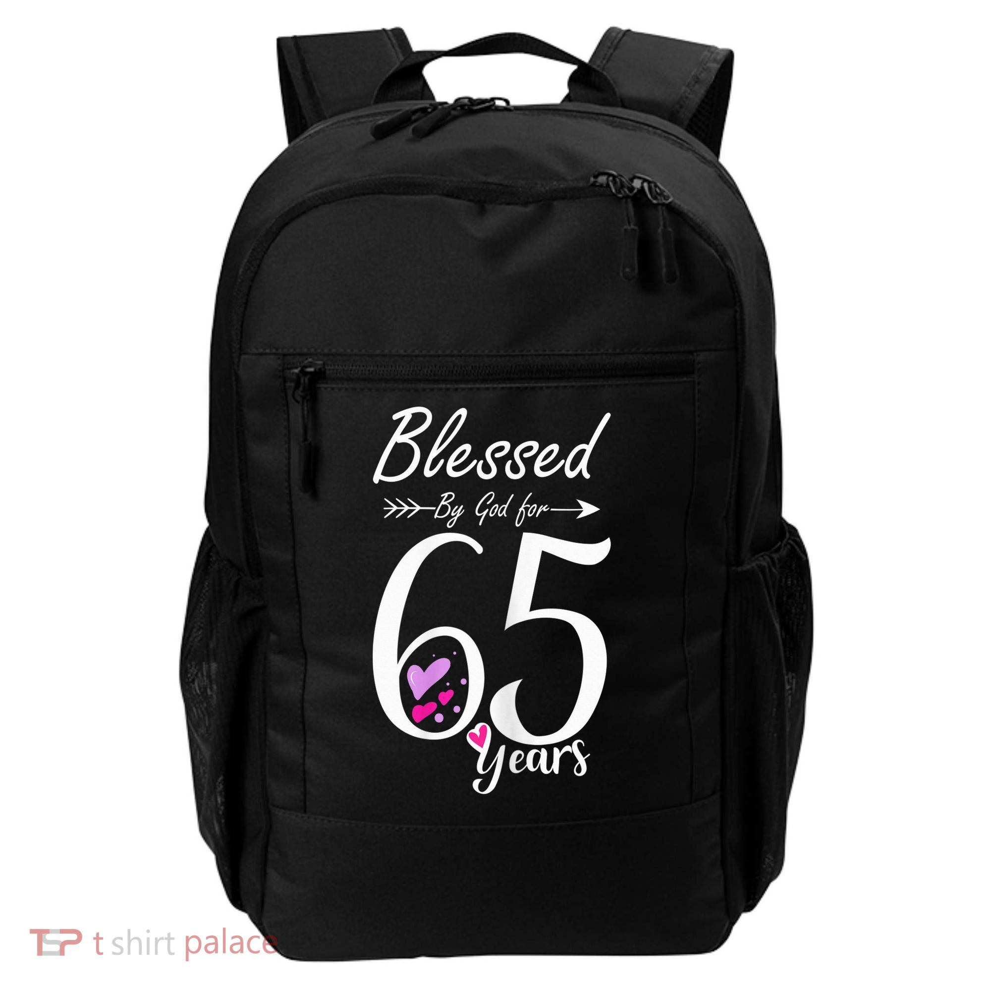 Wo 65th Birthday Tee Gift and Blessed for 65 Years Birthday Backpack