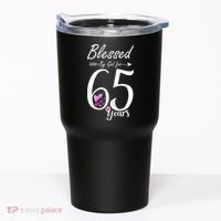 Wo 65th Birthday Tee Gift and Blessed for 65 Years Birthday Tumbler thumb 0