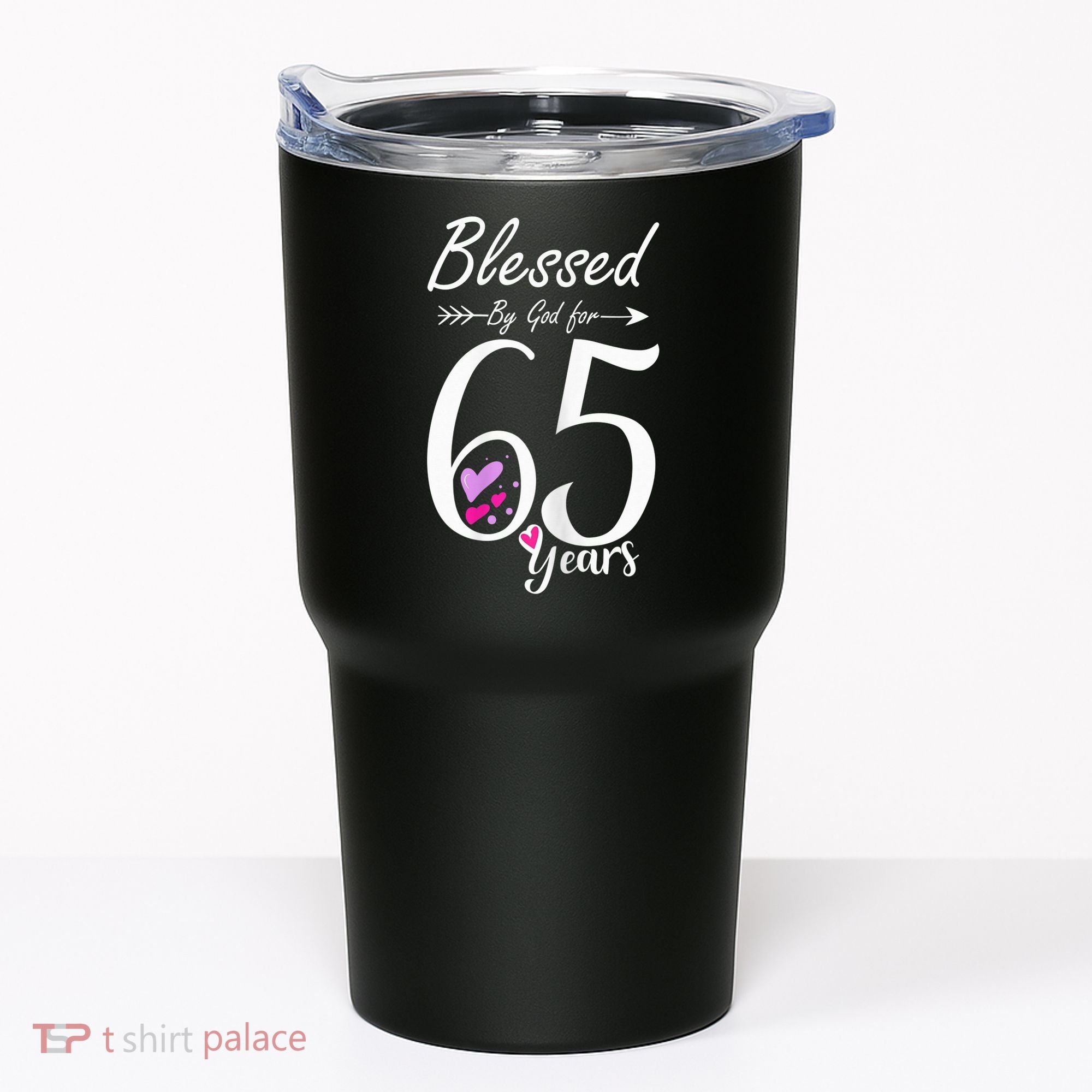 Wo 65th Birthday Tee Gift and Blessed for 65 Years Birthday Tumbler