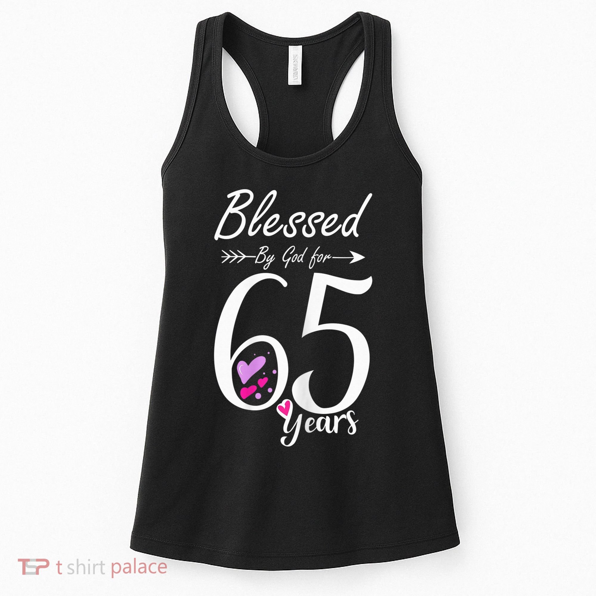 Wo 65th Birthday Tee Gift and Blessed for 65 Years Birthday Women's Tank Top
