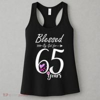 Wo 65th Birthday Tee Gift and Blessed for 65 Years Birthday Women's Tank Top thumb 3