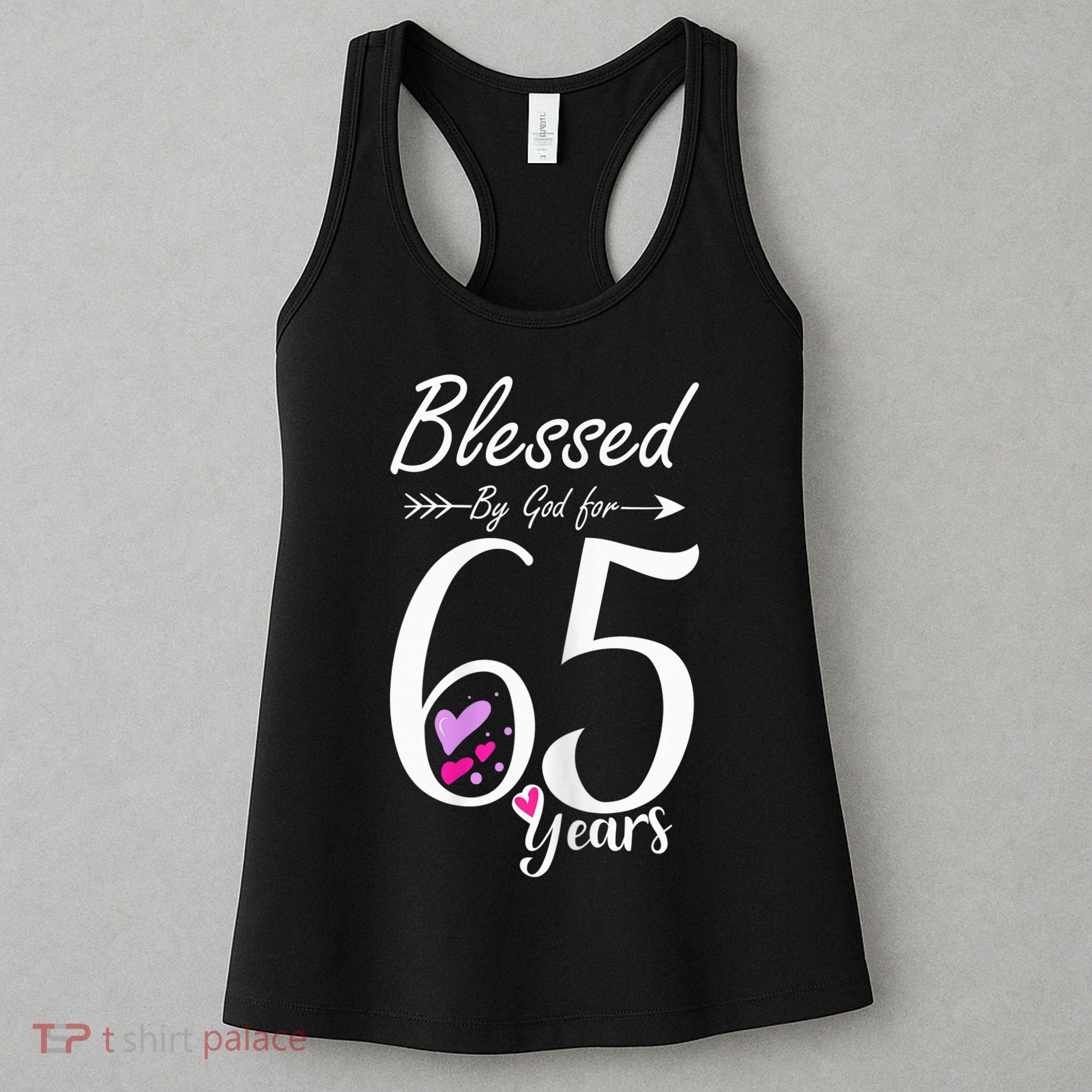 Wo 65th Birthday Tee Gift and Blessed for 65 Years Birthday Women's Tank Top