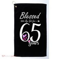 Wo 65th Birthday Tee Gift and Blessed for 65 Years Birthday Golf Towel thumb 0