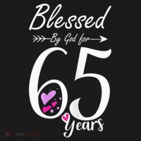 Wo 65th Birthday Tee Gift and Blessed for 65 Years Birthday Visor thumb 3