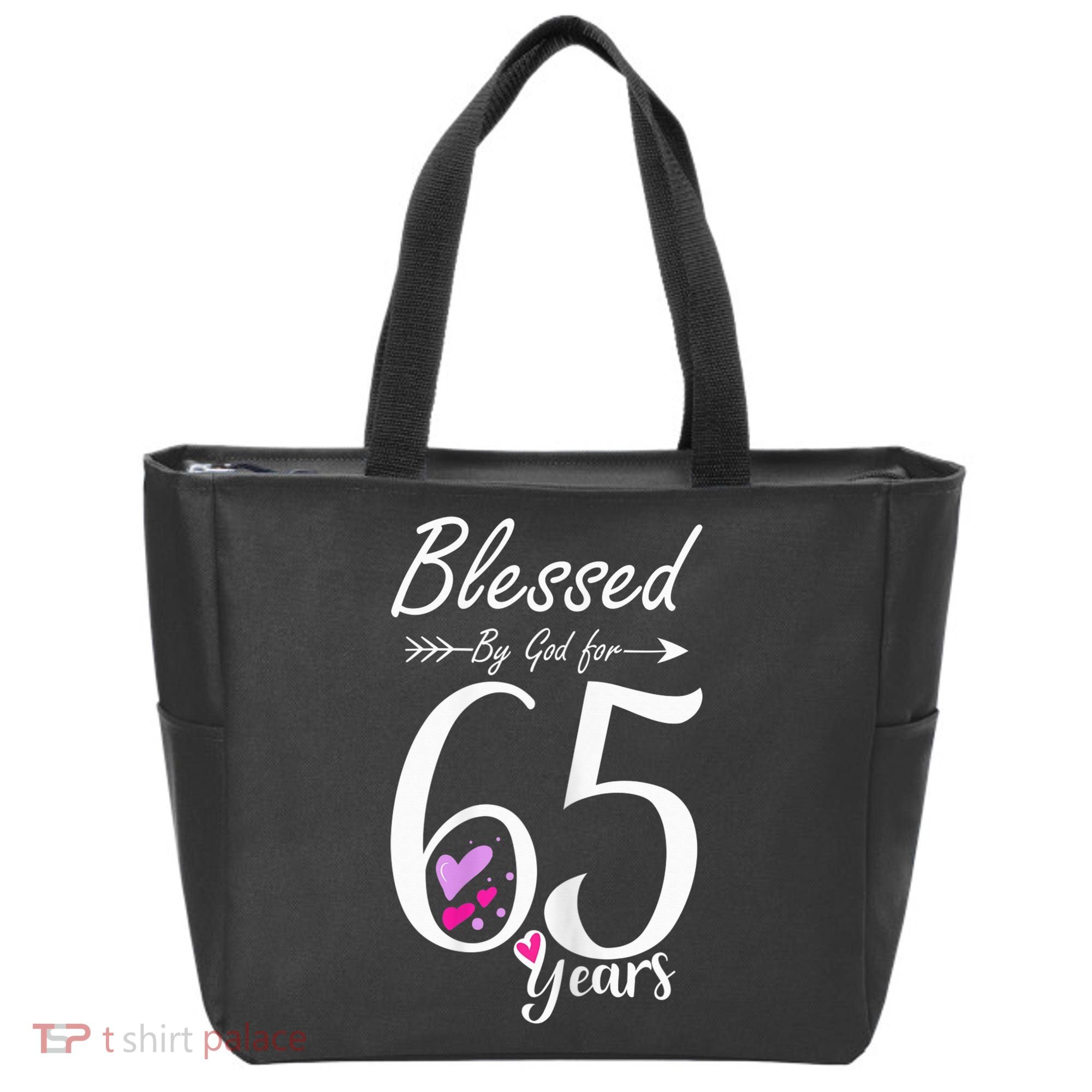 Wo 65th Birthday Tee Gift and Blessed for 65 Years Birthday Tote Bag