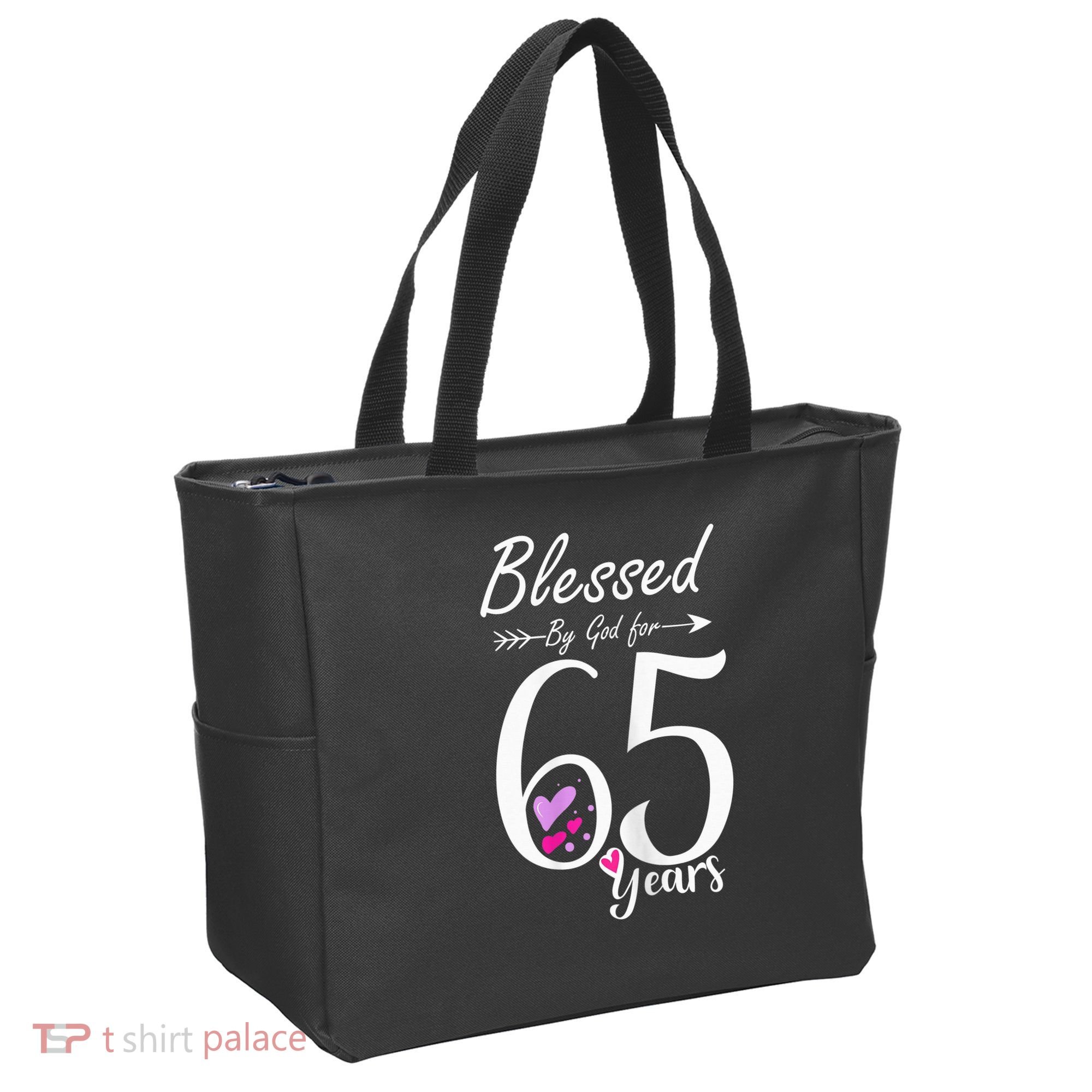 Wo 65th Birthday Tee Gift and Blessed for 65 Years Birthday Tote Bag