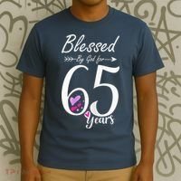 Wo 65th Birthday Tee Gift and Blessed for 65 Years Birthday T-Shirt thumb 3