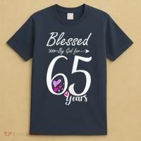Wo 65th Birthday Tee Gift and Blessed for 65 Years Birthday T-Shirt thumb 4