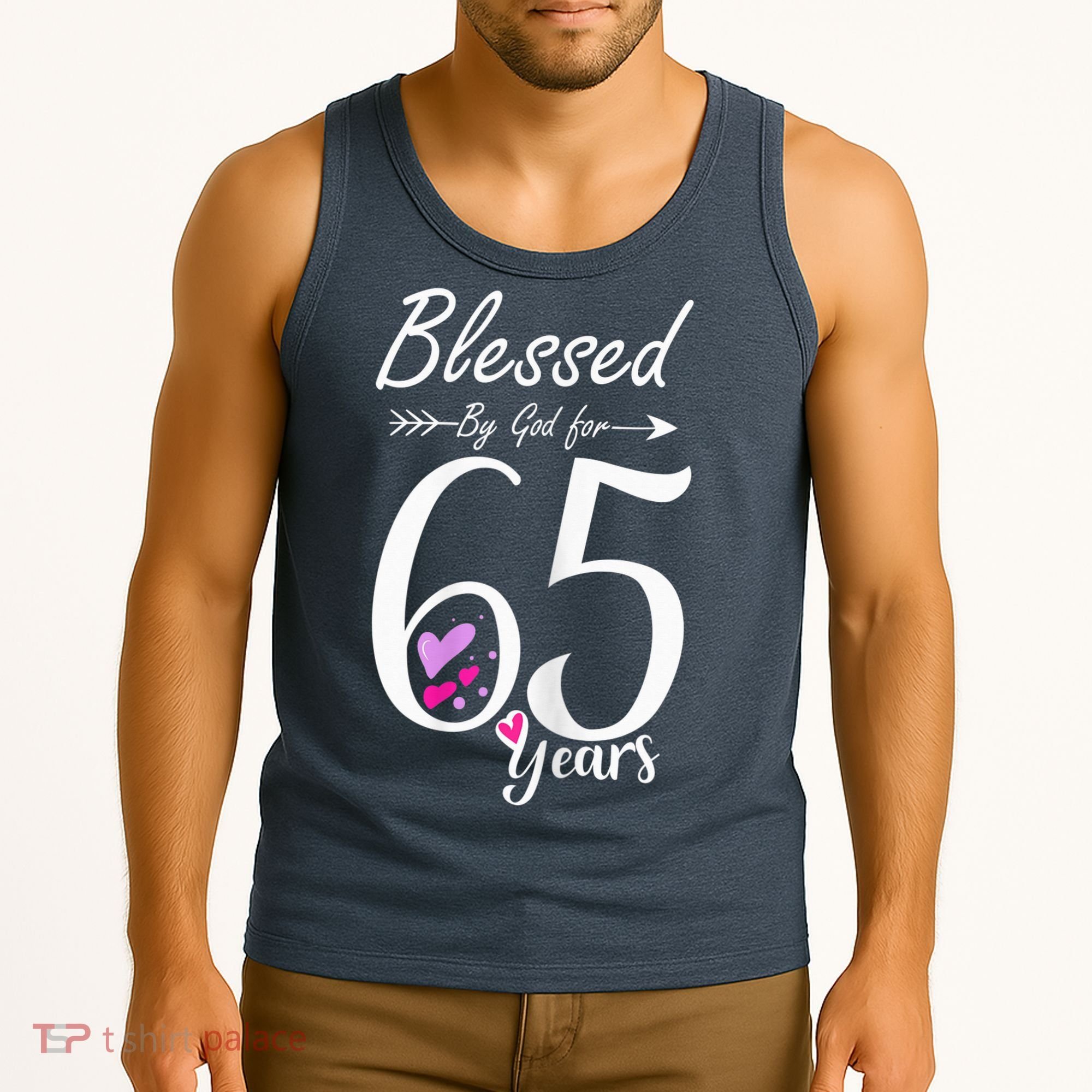 Wo 65th Birthday Tee Gift and Blessed for 65 Years Birthday Tank Top