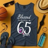 Wo 65th Birthday Tee Gift and Blessed for 65 Years Birthday Tank Top thumb 4