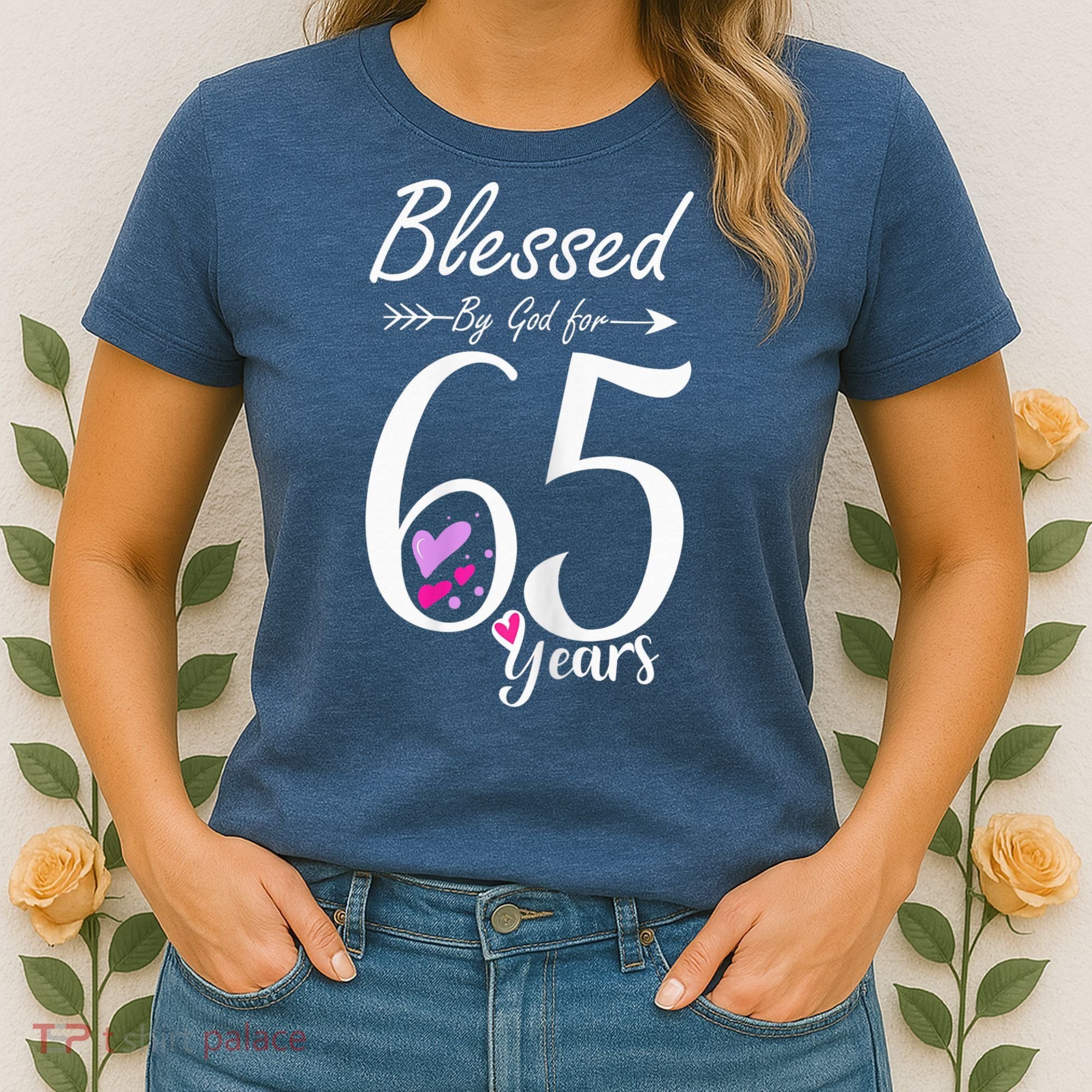 Wo 65th Birthday Tee Gift and Blessed for 65 Years Birthday Women's T-Shirt