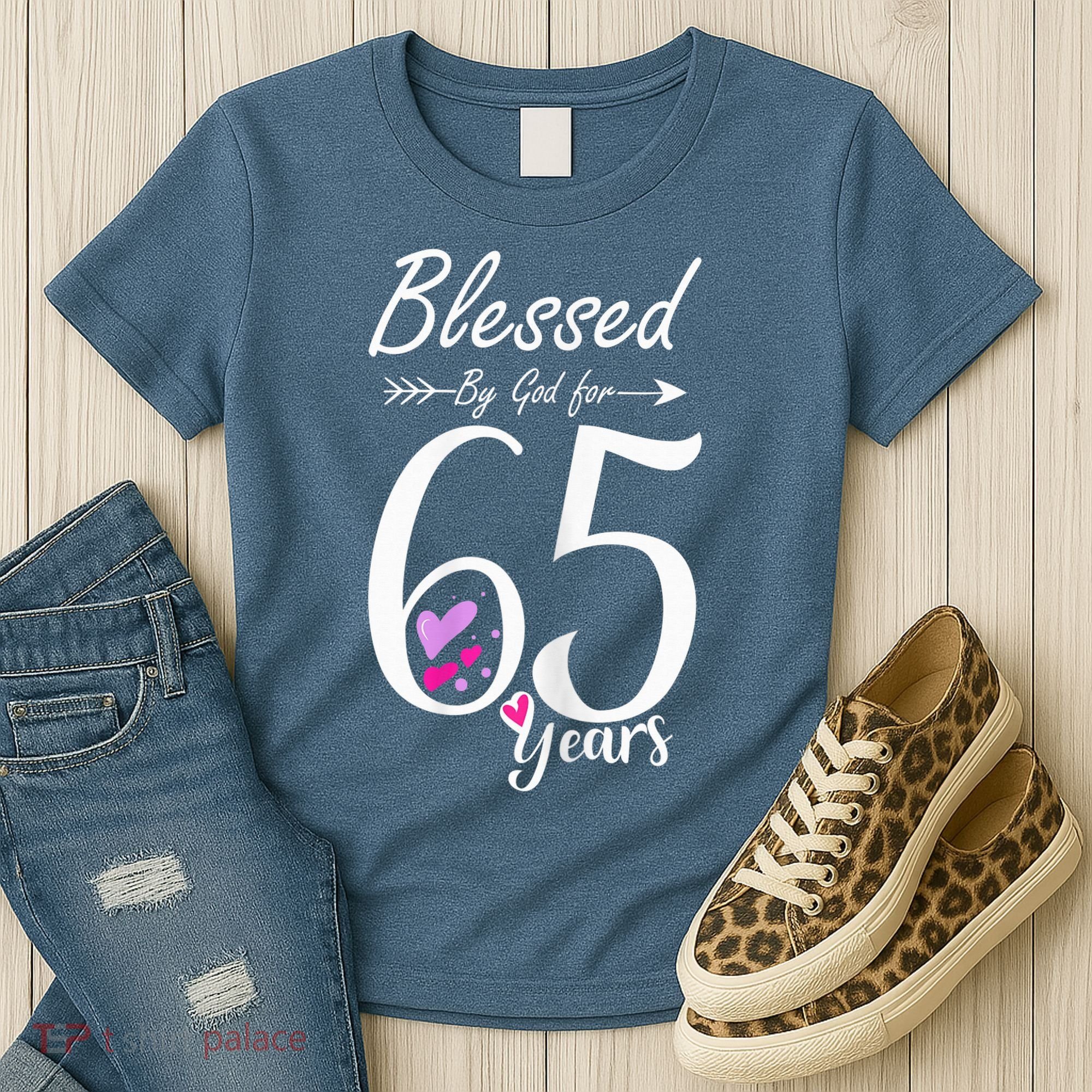 Wo 65th Birthday Tee Gift and Blessed for 65 Years Birthday Women's T-Shirt