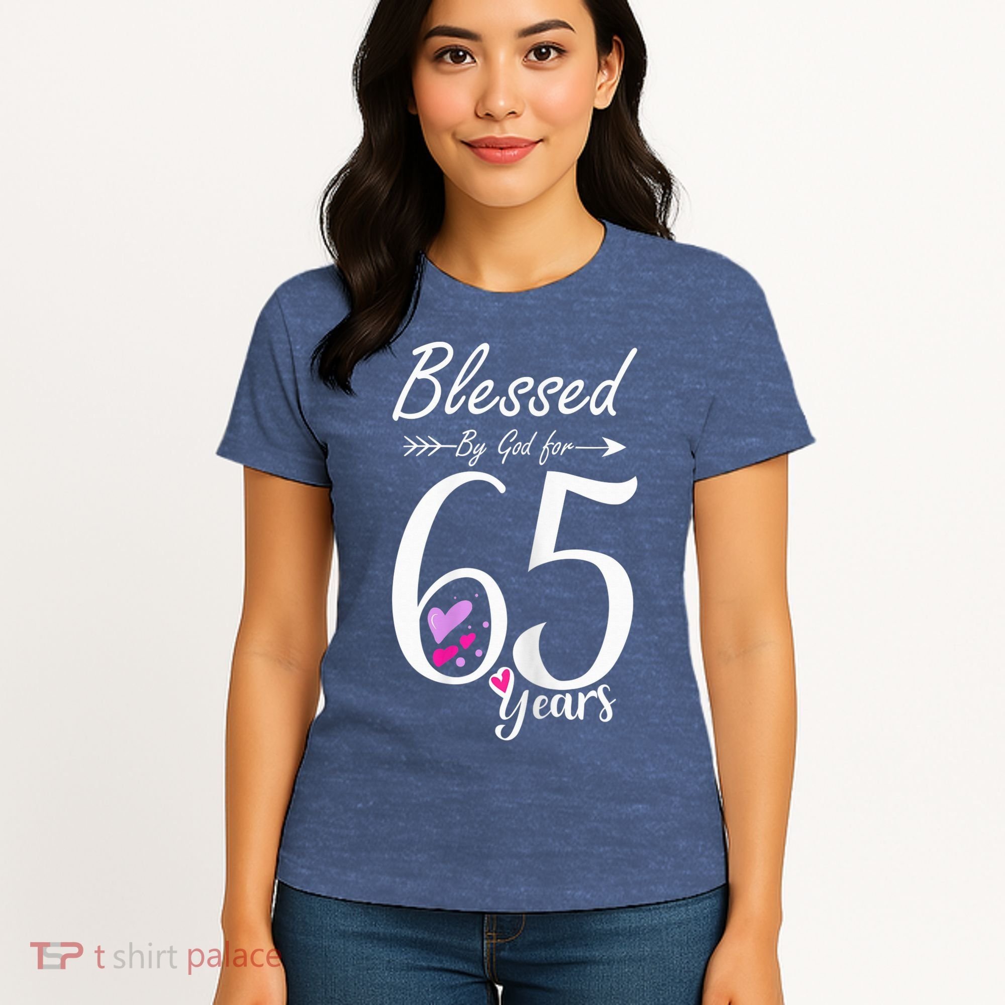 Wo 65th Birthday Tee Gift and Blessed for 65 Years Birthday Women's T-Shirt