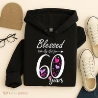 WoM.e.ns 60th Birthday Tee Gift and Blessed for 60 Years Birthday Hoodie thumb 4
