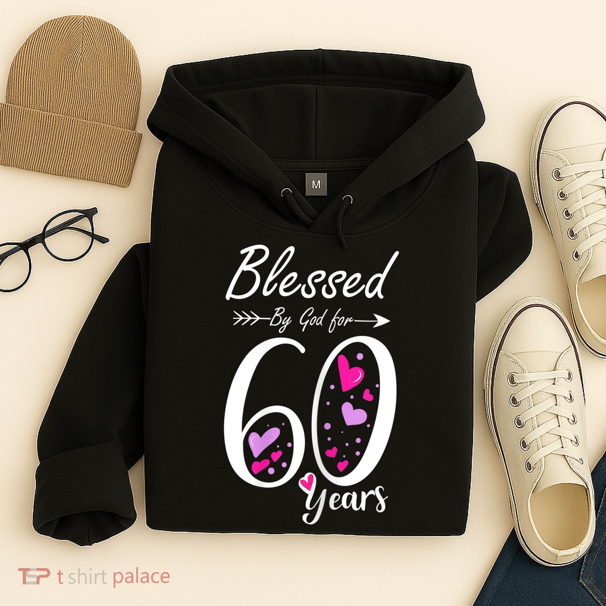 WoM.e.ns 60th Birthday Tee Gift and Blessed for 60 Years Birthday Hoodie