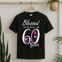 WoM.e.ns 60th Birthday Tee Gift and Blessed for 60 Years Birthday T-Shirt thumb 2