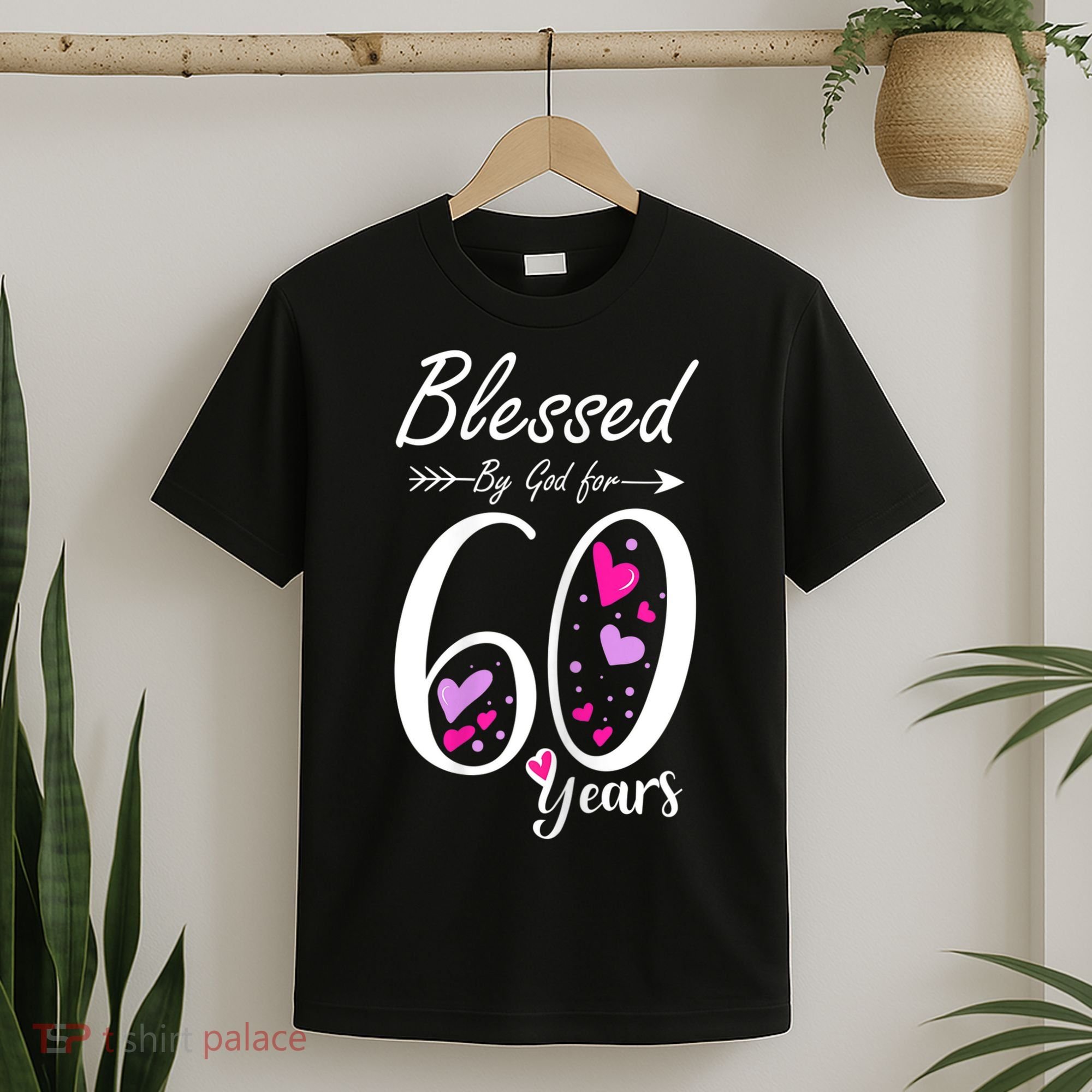 WoM.e.ns 60th Birthday Tee Gift and Blessed for 60 Years Birthday T-Shirt