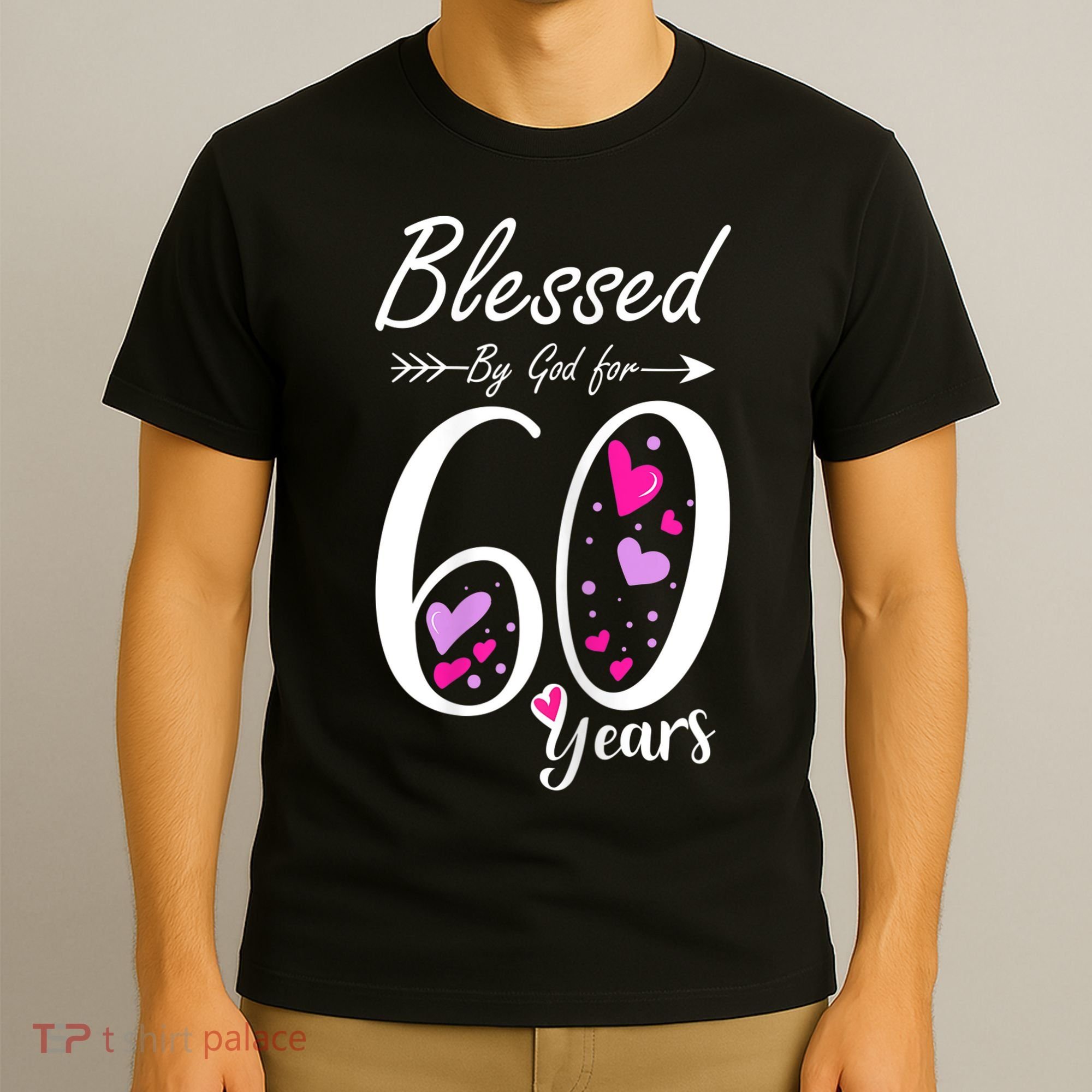 WoM.e.ns 60th Birthday Tee Gift and Blessed for 60 Years Birthday T-Shirt