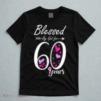 WoM.e.ns 60th Birthday Tee Gift and Blessed for 60 Years Birthday T-Shirt thumb 5